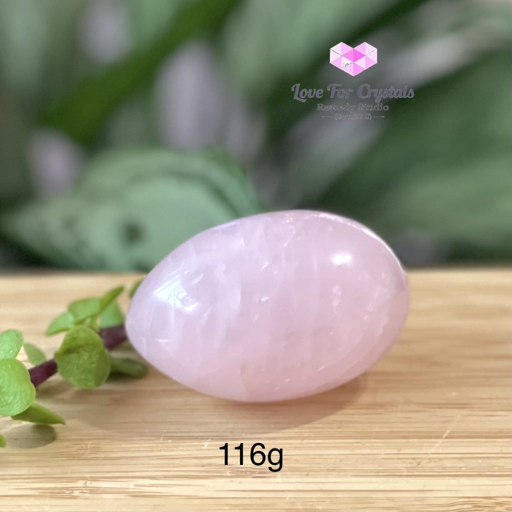 Rose Quartz Crystal Eggs 50Mm (Brazil) Aaa 116G Polished Stones