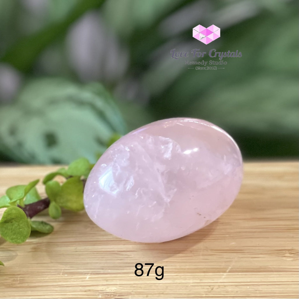 Rose Quartz Crystal Eggs 50Mm (Brazil) Aaa 87G Polished Stones