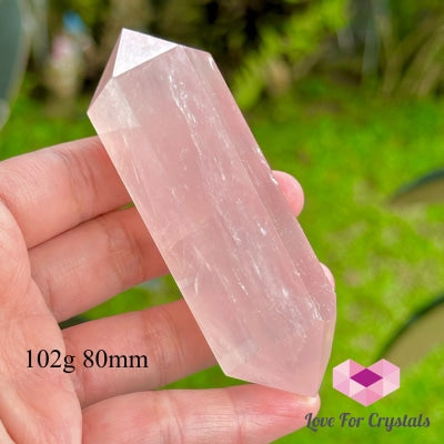 Rose Quartz Double Terminated Points (Brazil) 102G 80Mm Polished Crystals