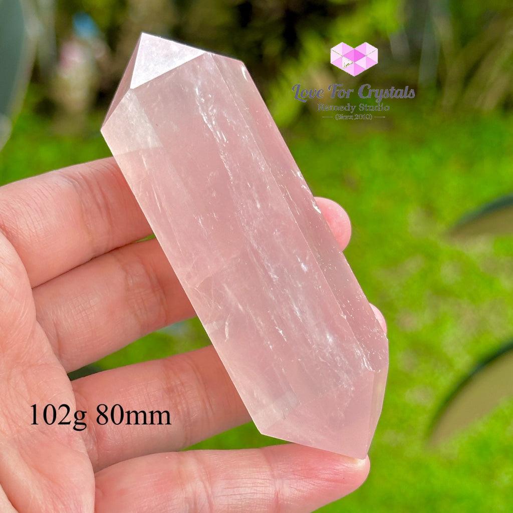 Rose Quartz Double Terminated Points (Brazil) 102G 80Mm Polished Crystals