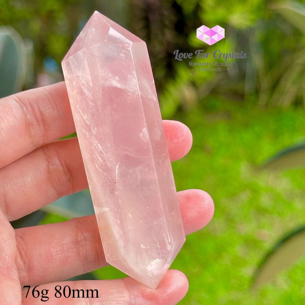 Rose Quartz Double Terminated Points (Brazil) 76G 80Mm Polished Crystals