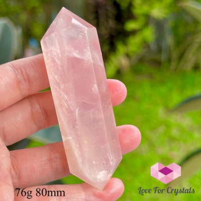 Rose Quartz Double Terminated Points (Brazil) 76G 80Mm Polished Crystals