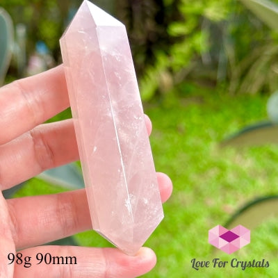 Rose Quartz Double Terminated Points (Brazil) 98G 90Mm Polished Crystals
