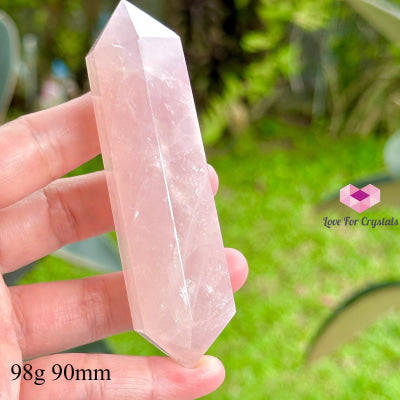 Rose Quartz Double Terminated Points (Brazil) 98G 90Mm Polished Crystals
