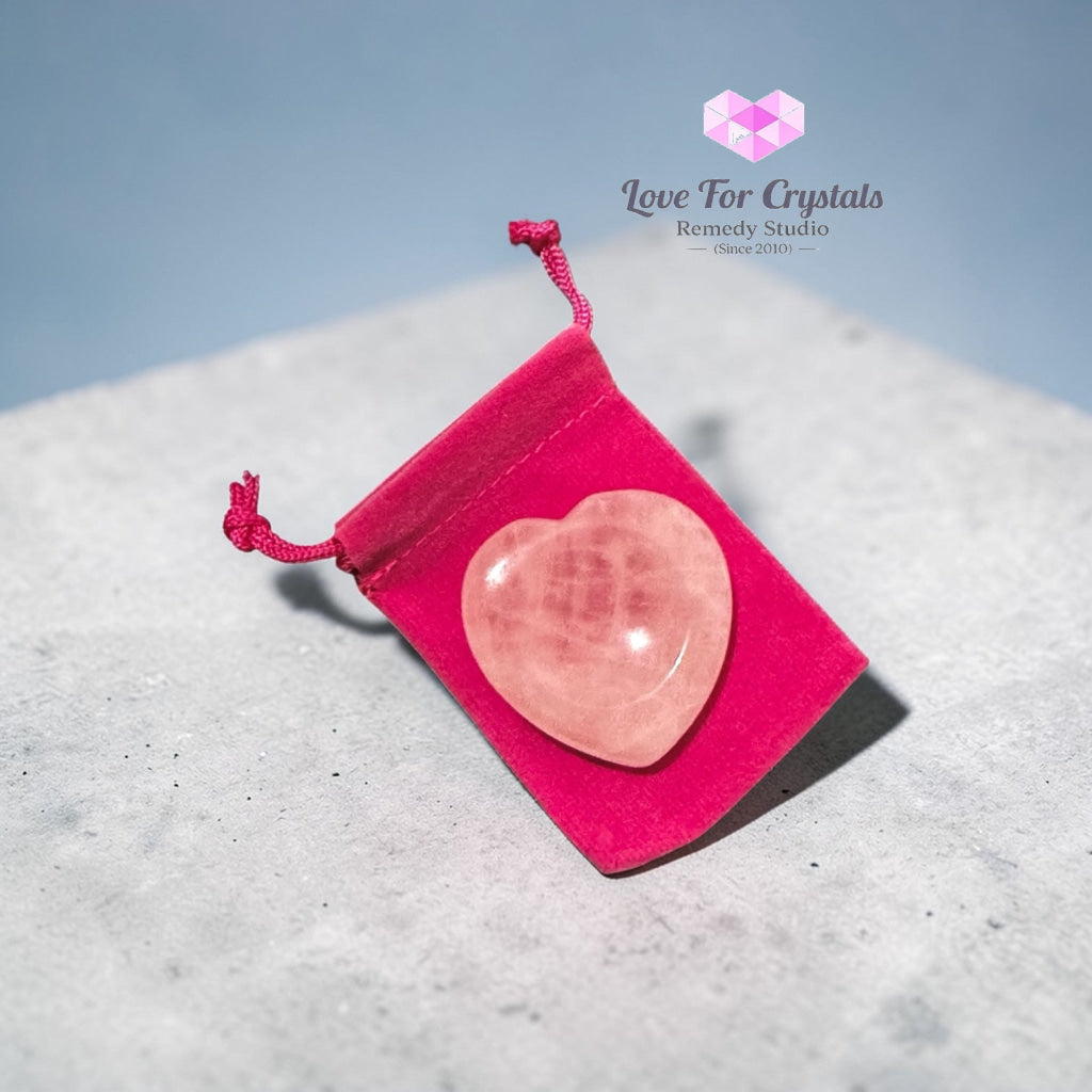 Rose Quartz Emotional Ease Heart Worry Stone 40mm (encoded and activated) Random Piece 40mm Worry stone