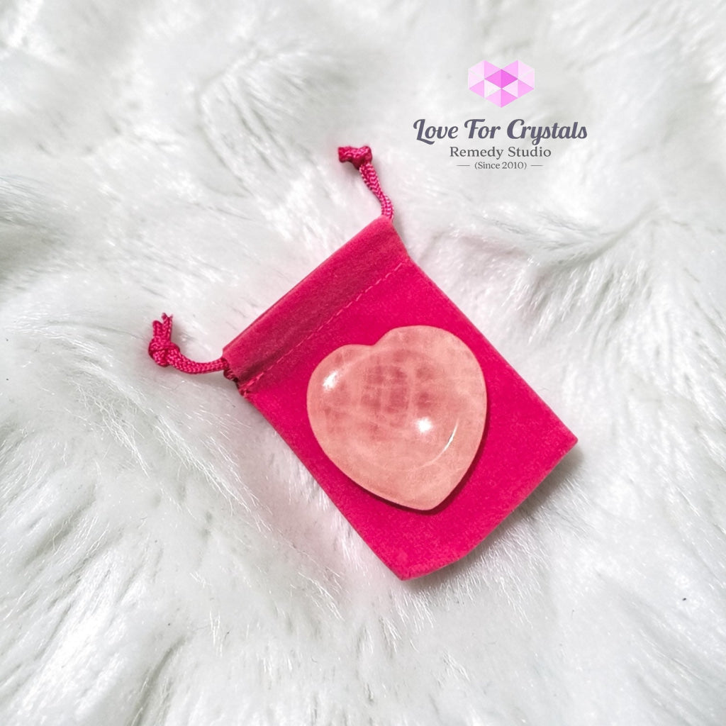 Rose Quartz Emotional Ease Heart Worry Stone 40mm (encoded and activated) Random Piece 40mm Worry stone