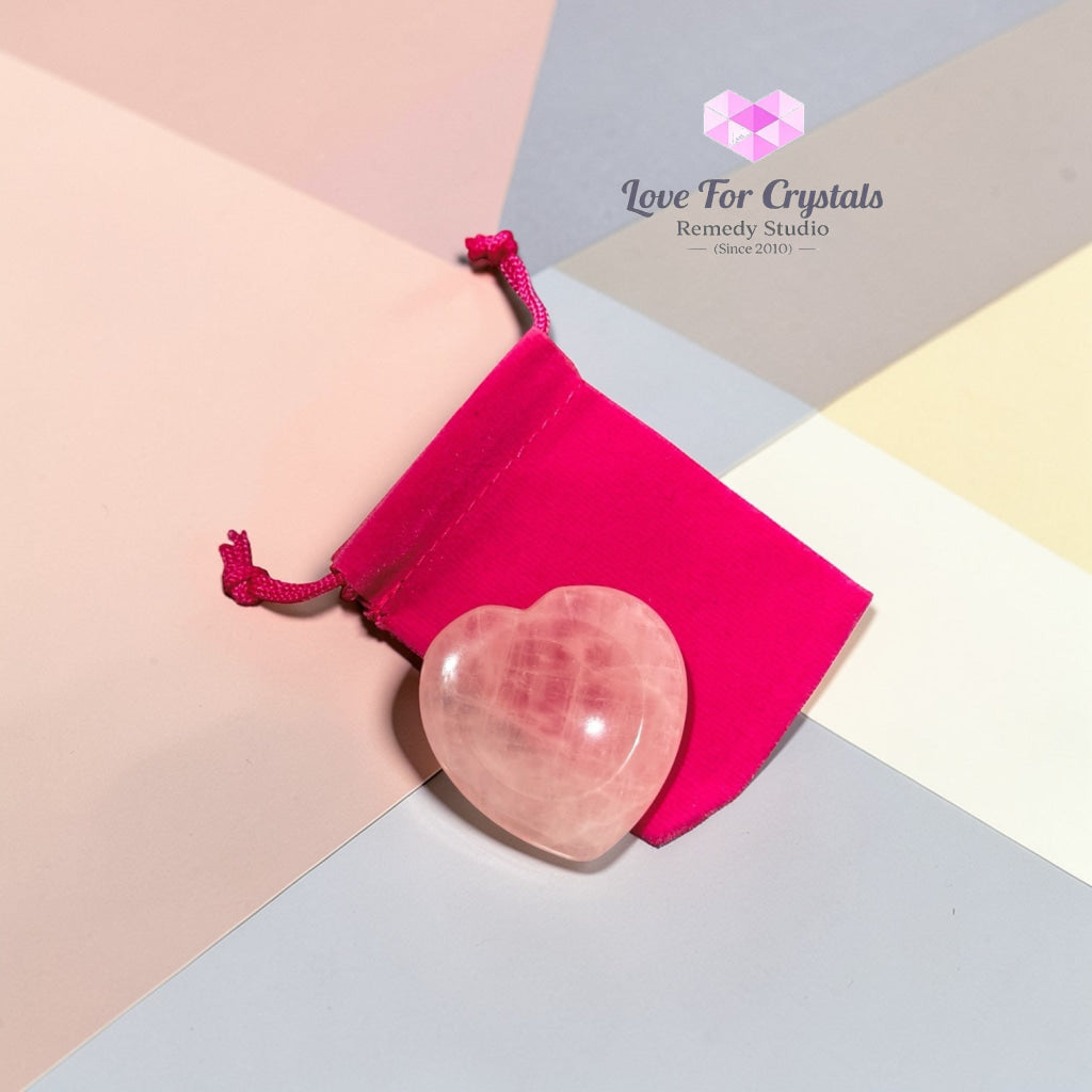 Rose Quartz Emotional Ease Heart Worry Stone 40mm (encoded and activated) Random Piece 40mm Worry stone