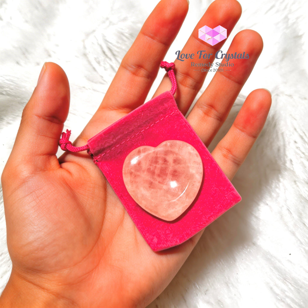 Rose Quartz Emotional Ease Heart Worry Stone 40mm (encoded and activated) Random Piece 40mm Worry stone