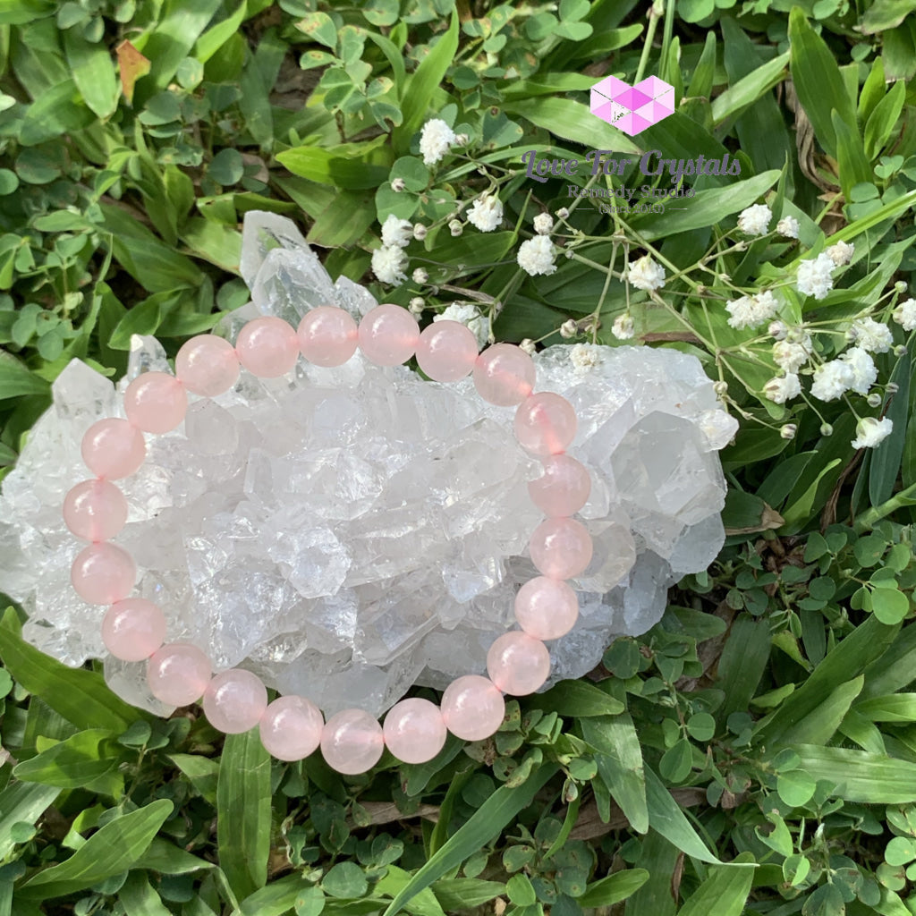 Rose Quartz Gemstone Energy Bracelet (Love) 8Mm