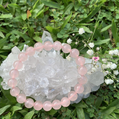 Rose Quartz Gemstone Energy Bracelet (Love) 8Mm