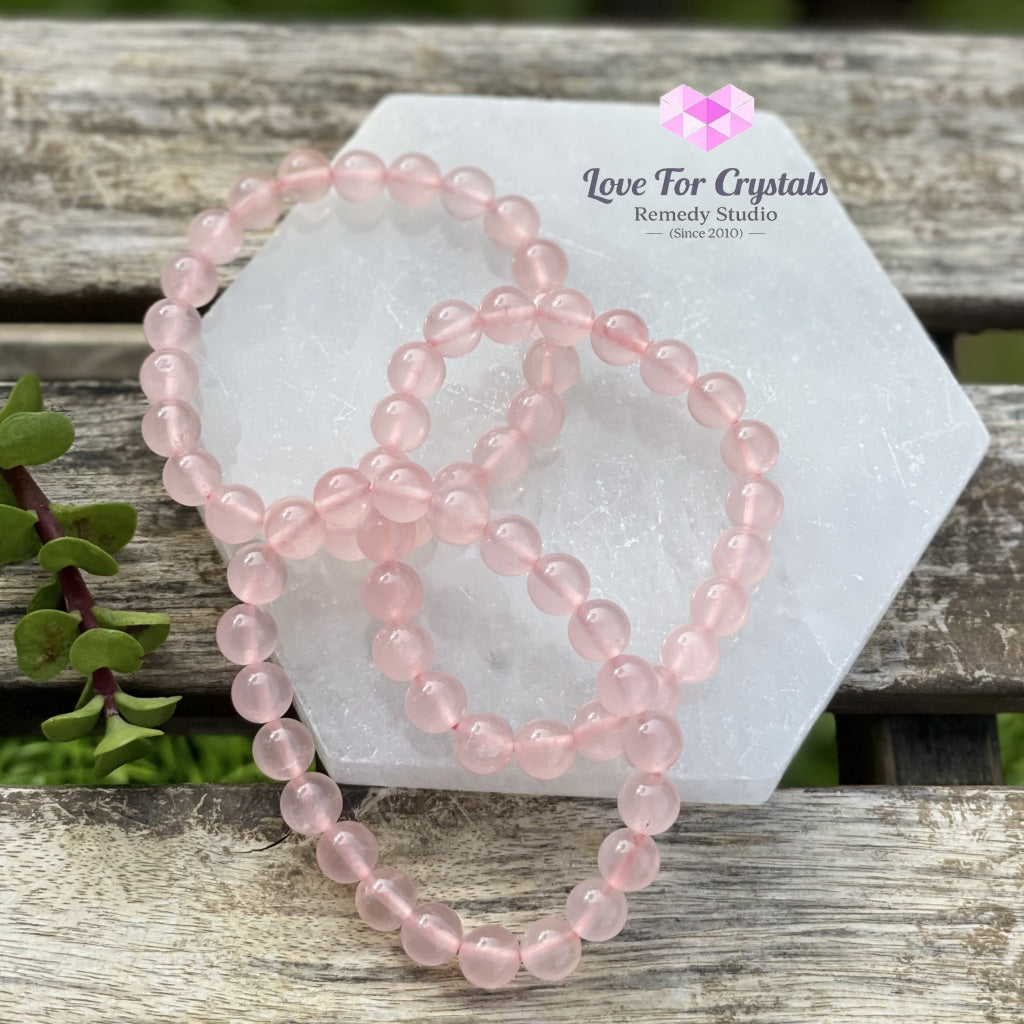 Rose Quartz Gemstone Energy Bracelet (Love) 8Mm