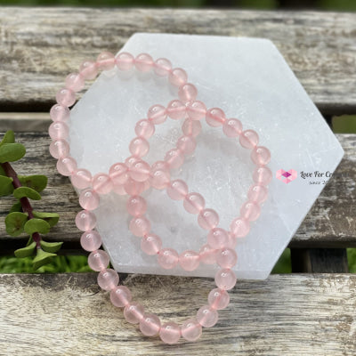 Rose Quartz Gemstone Energy Bracelet (Love) 8Mm