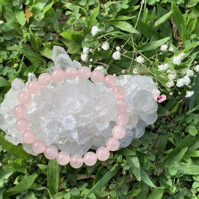Rose Quartz Gemstone Energy Bracelet (Love) 8Mm