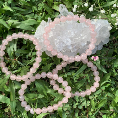 Rose Quartz Gemstone Energy Bracelet (Love) 8Mm