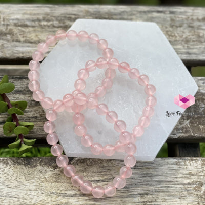 Rose Quartz Gemstone Energy Bracelet (Love) 8Mm