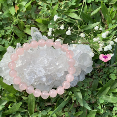 Rose Quartz Gemstone Energy Bracelet (Love) 8Mm