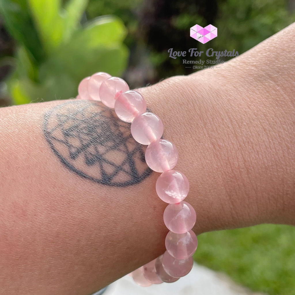 Rose Quartz Gemstone Energy Bracelet (Love) 8Mm