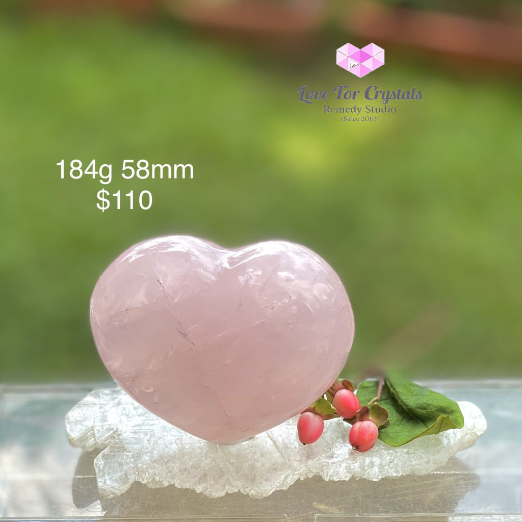 Rose Quartz Heart (Madagascar) 184G 58Mm Polished Stones