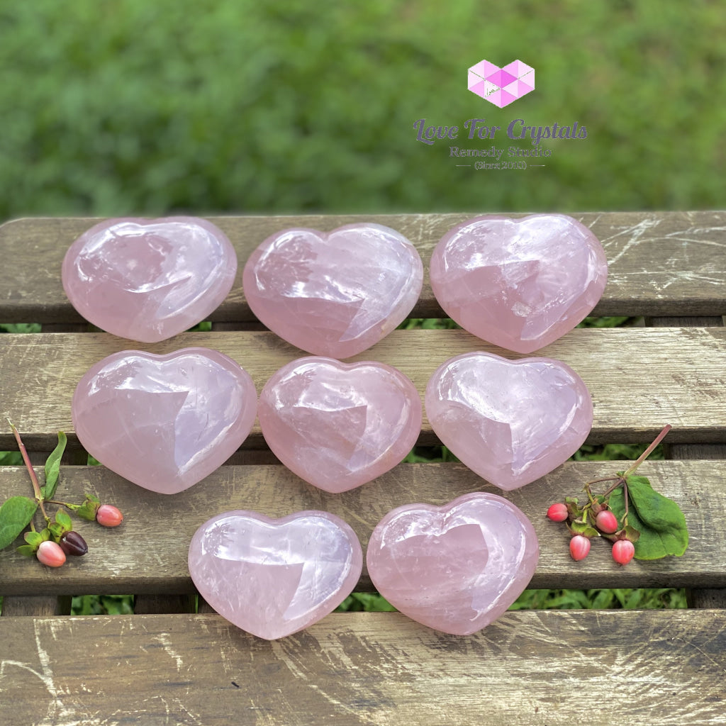 Rose Quartz Heart (Madagascar) Polished Stones