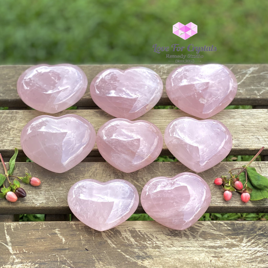 Rose Quartz Heart (Madagascar) Polished Stones