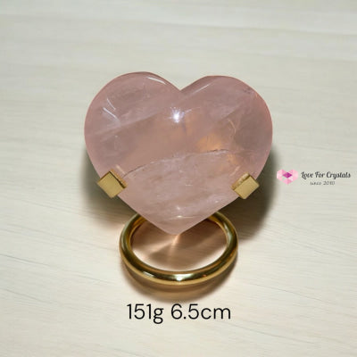 Rose Quartz Heart with Stand (Brazil) Premium AAA (Pre-coded & Activated) 151g 6.5cm Rose quartz