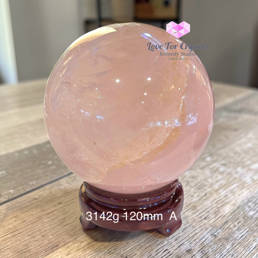 Rose Quartz Large Sphere * 3142g 120mm (A) Rose quartz