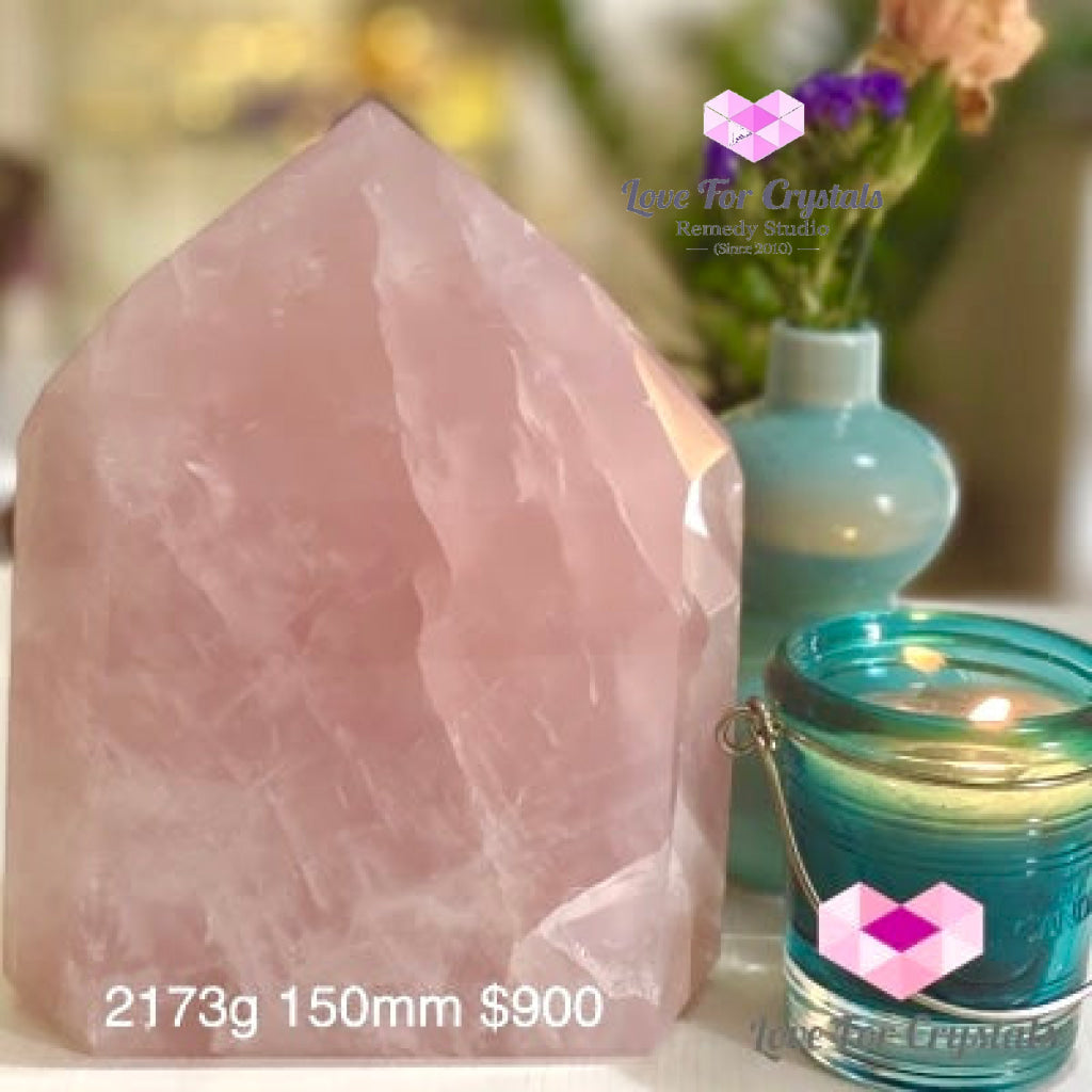 Rose Quartz Large Tower Point (Brazil) 2173G 150Mm