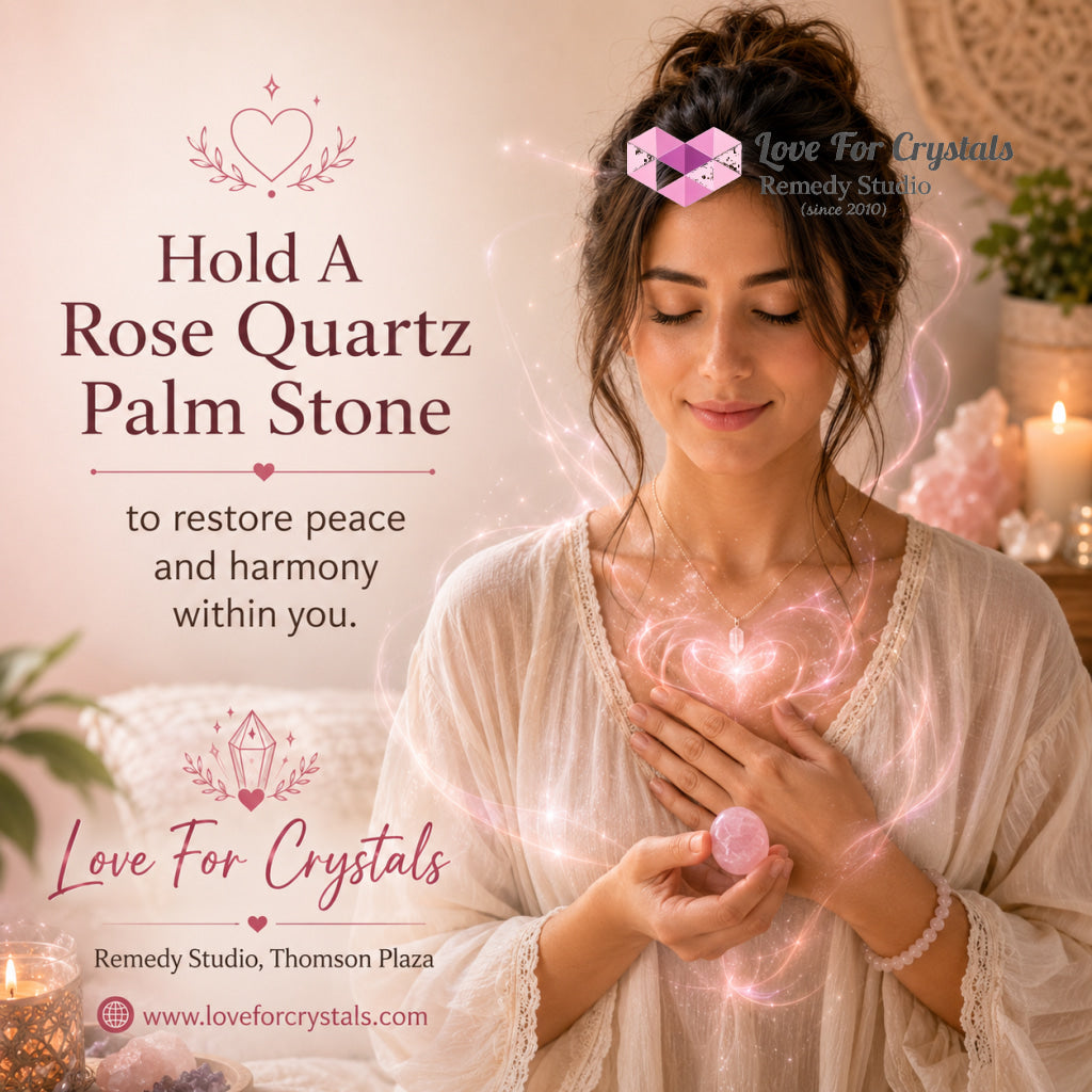 Rose Quartz Love Harmony Palm Stone 45mm (encoded & activated) - Random Piece (45mm) - Rose quartz