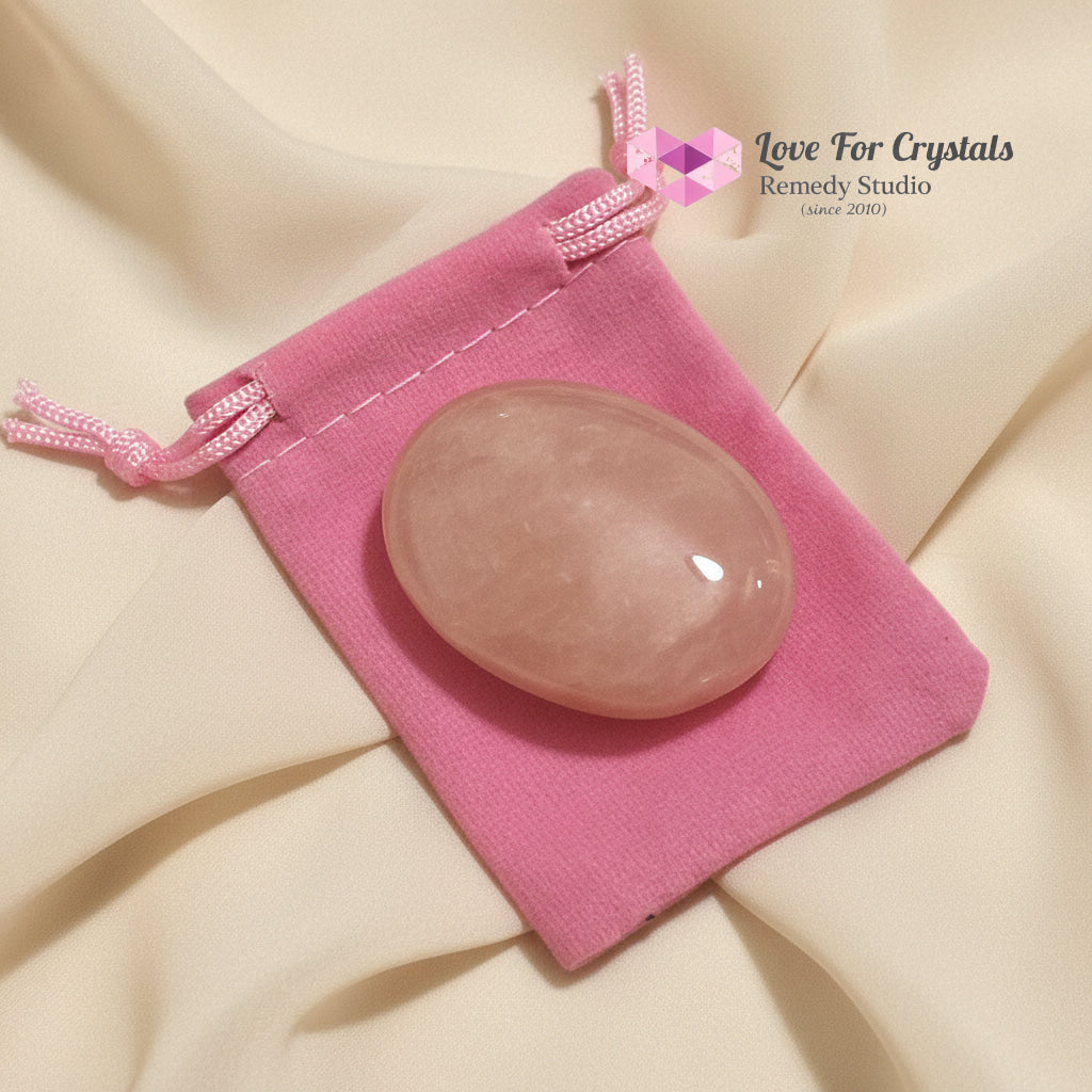 Rose Quartz Love Harmony Palm Stone 45mm (encoded & activated)
