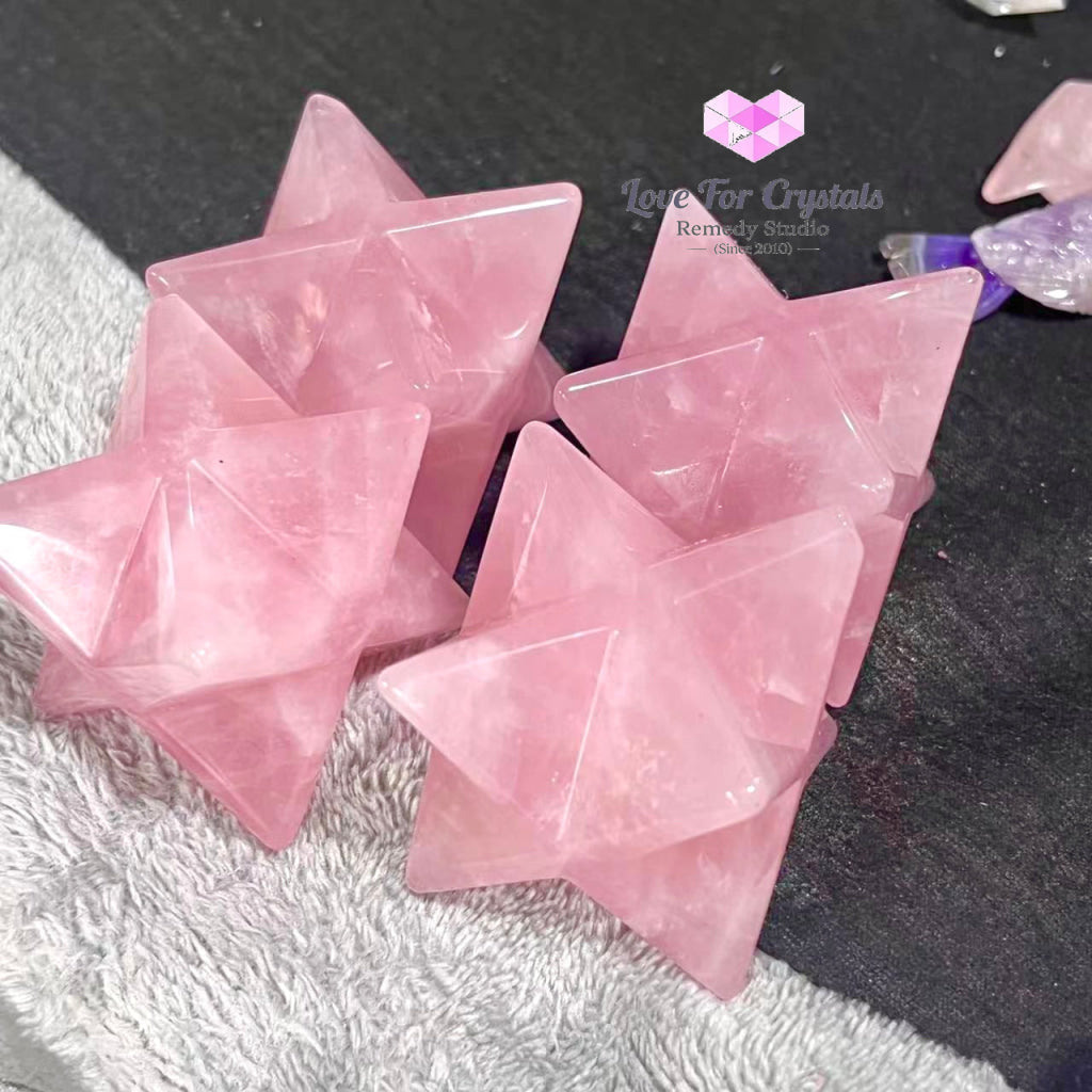 Rose Quartz Merkaba 40Mm (Aaaa Grade) Brazil