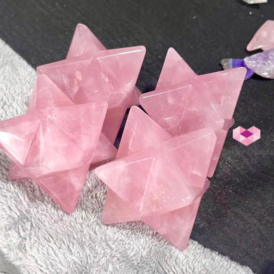 Rose Quartz Merkaba 40Mm (Aaaa Grade) Brazil