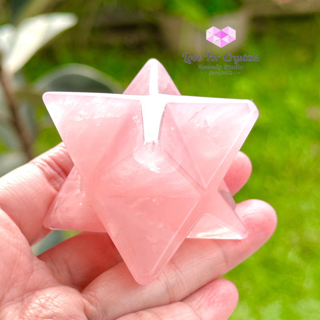 Rose Quartz Merkaba 40Mm (Aaaa Grade) Brazil