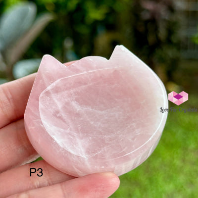 Rose Quartz Mini Cat Head Bowl 45Mm Photo 3 Carving Crystal