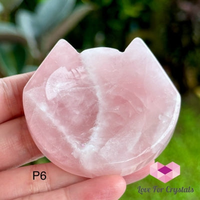 Rose Quartz Mini Cat Head Bowl 45Mm Photo 6 Carving Crystal
