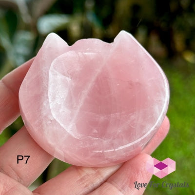 Rose Quartz Mini Cat Head Bowl 45Mm Photo 7 Carving Crystal