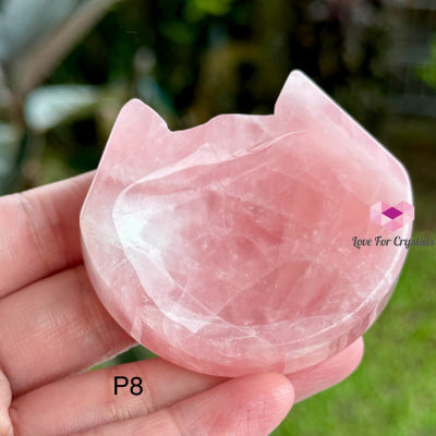 Rose Quartz Mini Cat Head Bowl 45Mm Photo 8 Carving Crystal