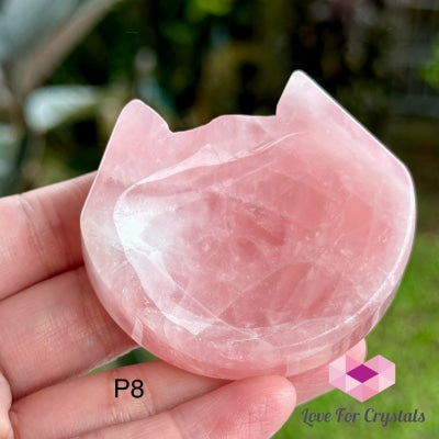 Rose Quartz Mini Cat Head Bowl 45Mm Photo 8 Carving Crystal
