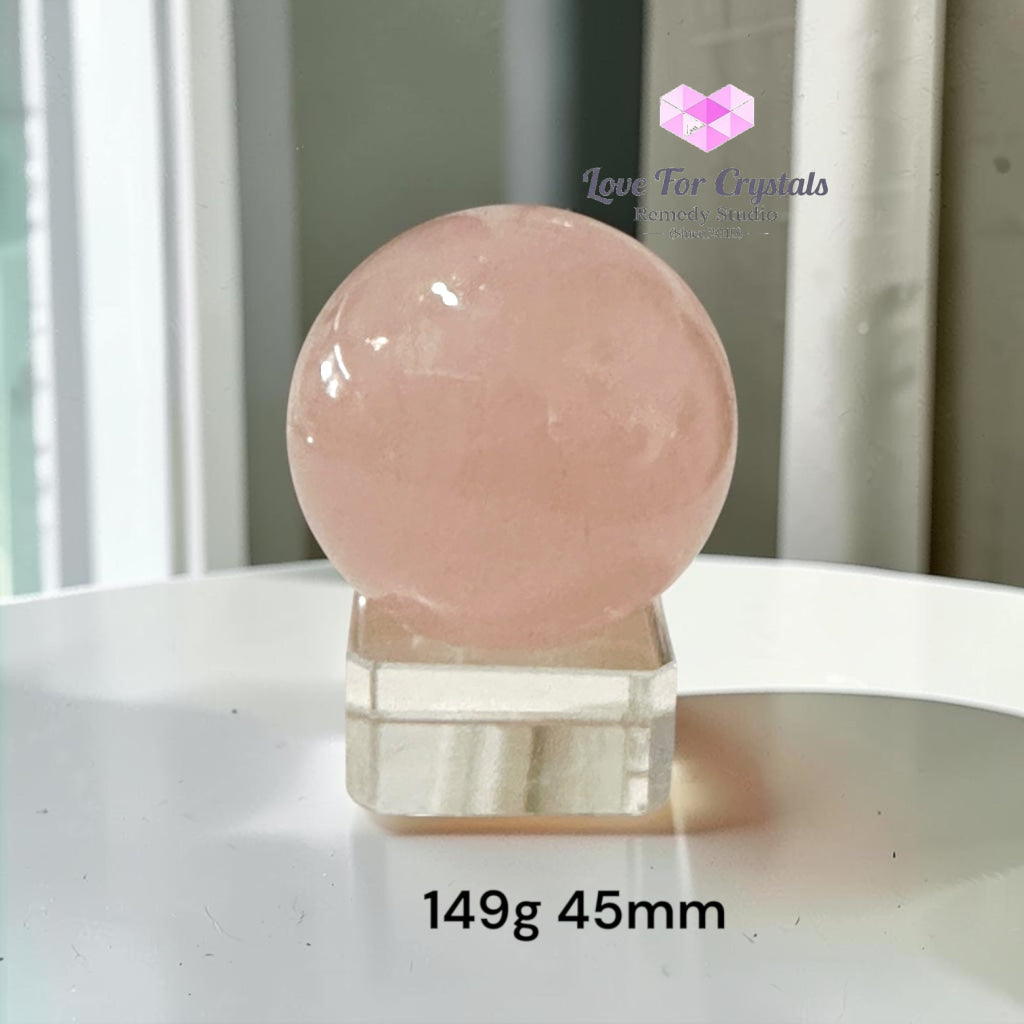 Rose Quartz Premium Sphere (Brazil) AAA Grade - 149g 45mm - Rose quartz
