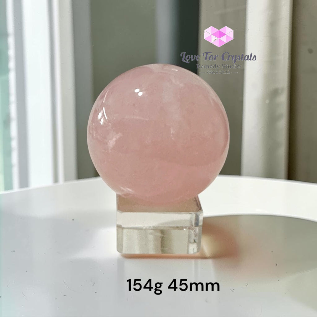 Rose Quartz Premium Sphere (Brazil) AAA Grade - 154g 45mm - Rose quartz