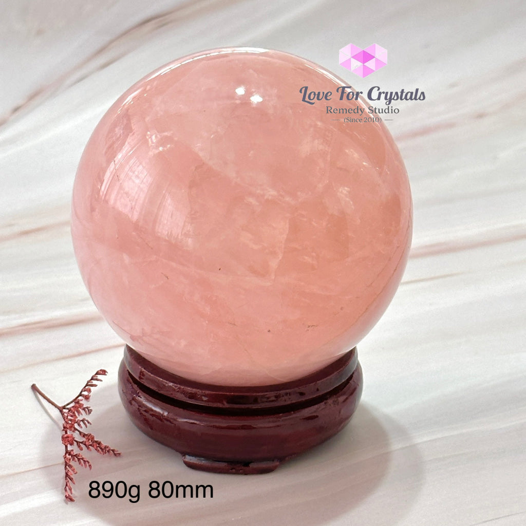 Rose Quartz Sphere (Madagascar) Aaa Grade 890G 80Mm Polished Crystals