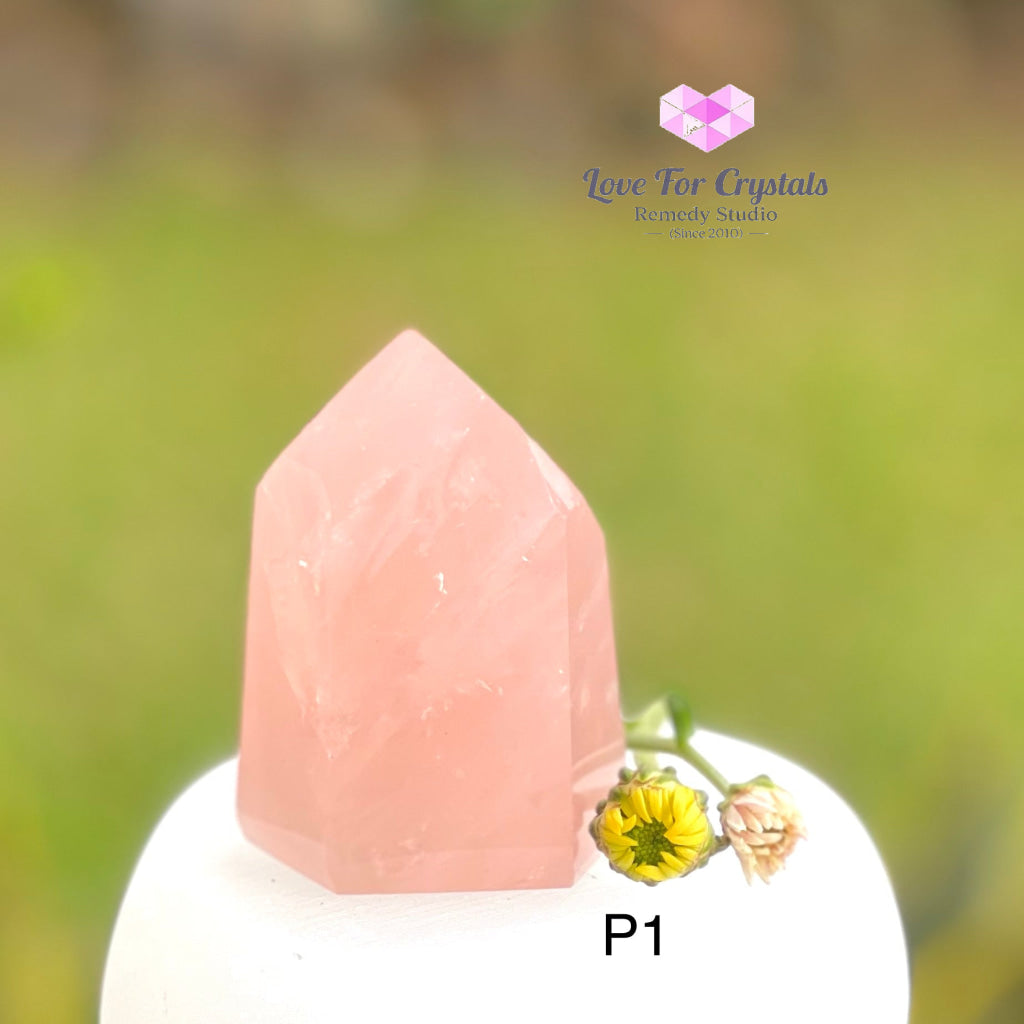 Rose Quartz Tower Point Aaaa Grade (Superb Clarity) P1 154G Polished Stones