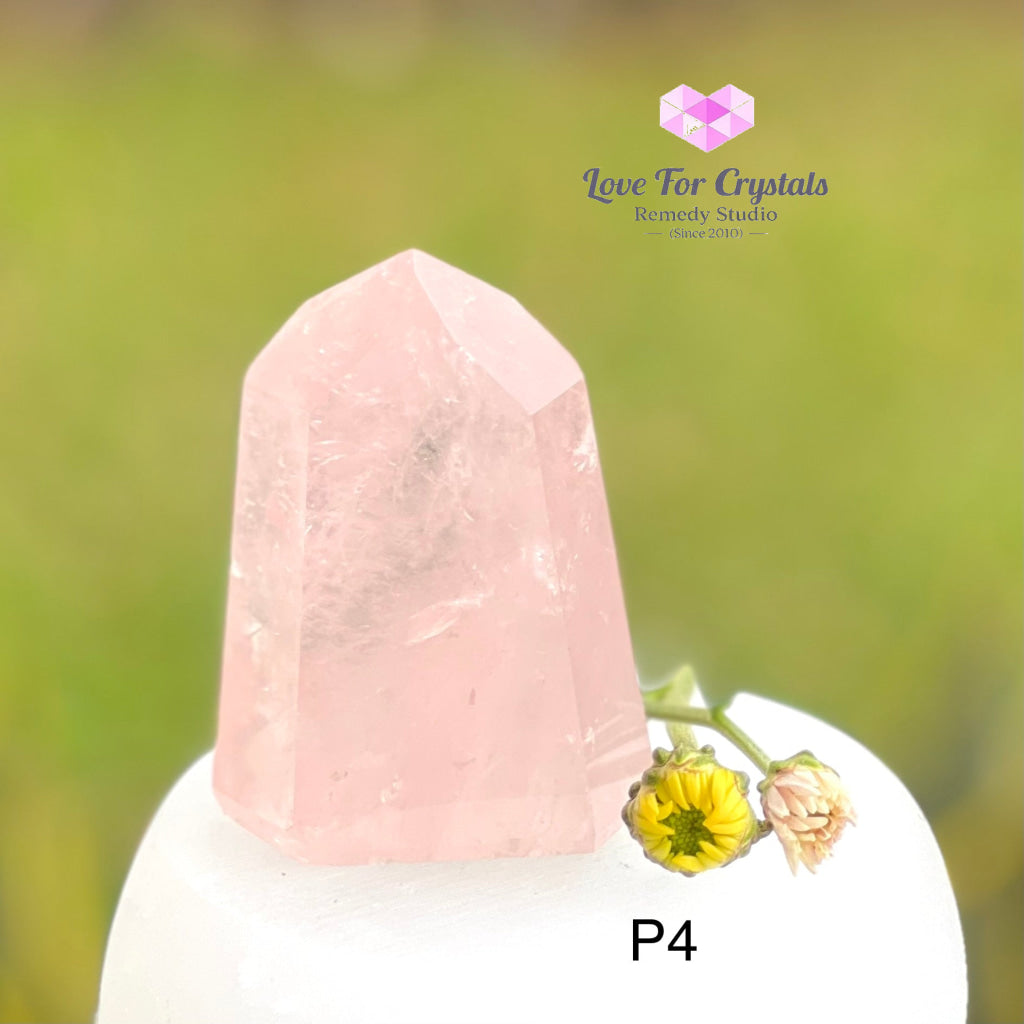 Rose Quartz Tower Point Aaaa Grade (Superb Clarity) P4 135G Polished Stones