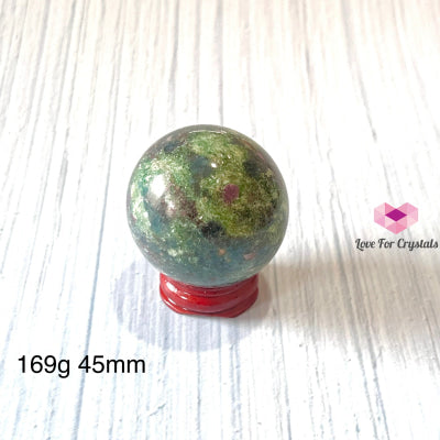 Ruby In Blue Zoisite Sphere (Tanzania) Rare! 169G 45Mm Crystal Spheres
