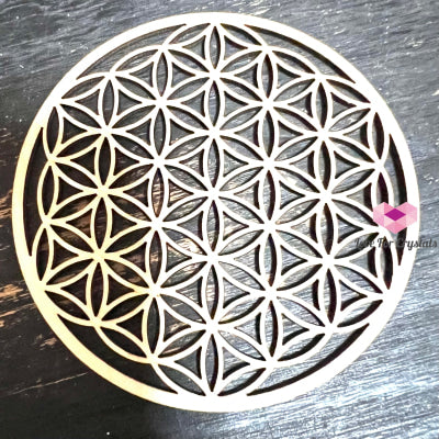 Sacred Geometry Wooden Coasters (Flower of Life Sri Shree Yantra Star of David Metatron) Flower of LIfe Metaphysical
