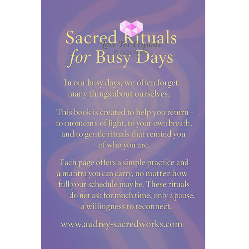 Sacred Rituals for Busy Days Booklet - Metaphysical tool