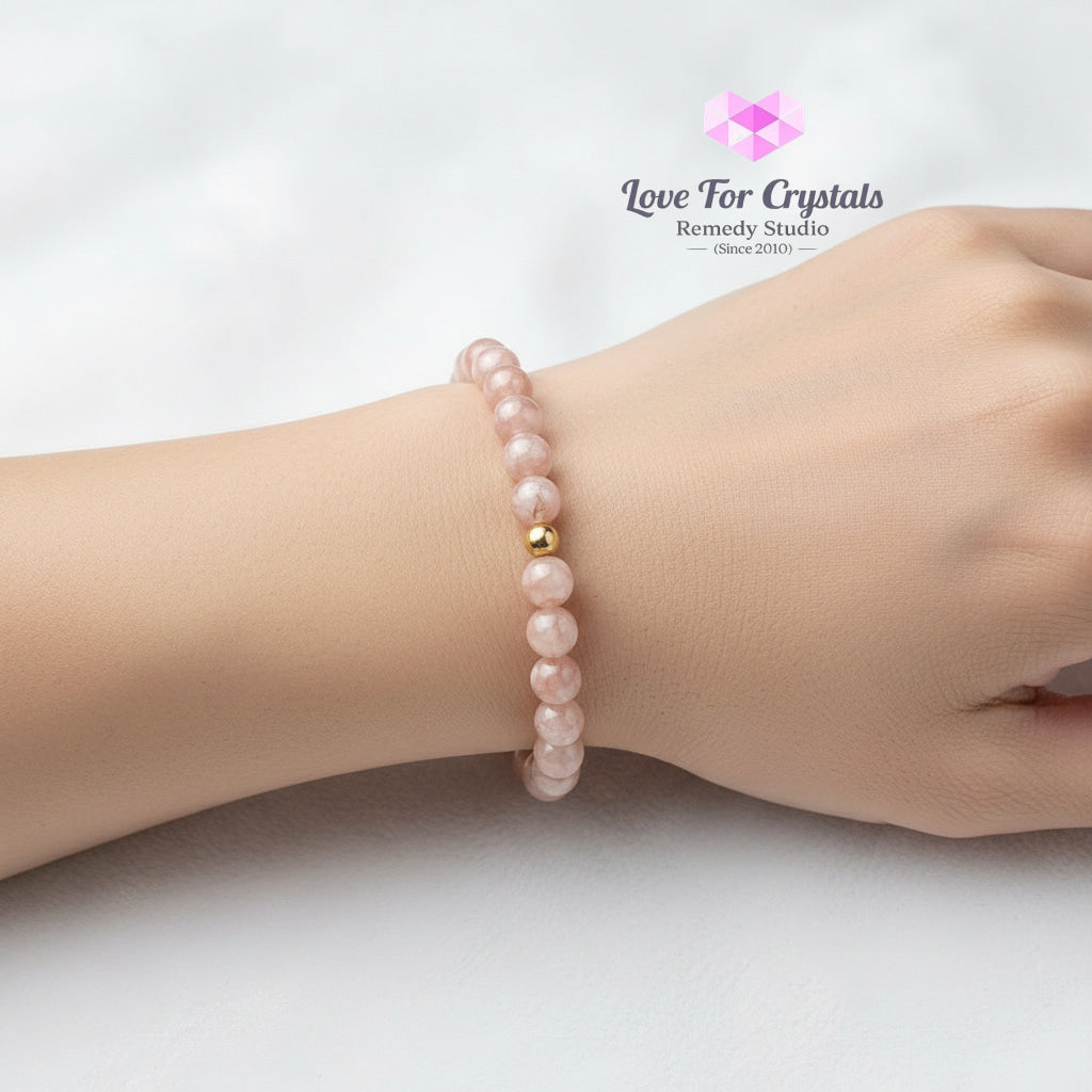 Sakura Flower Agate New Beginnings 6mm Bracelet with 14k gold filled bead Bracelets & Bangles