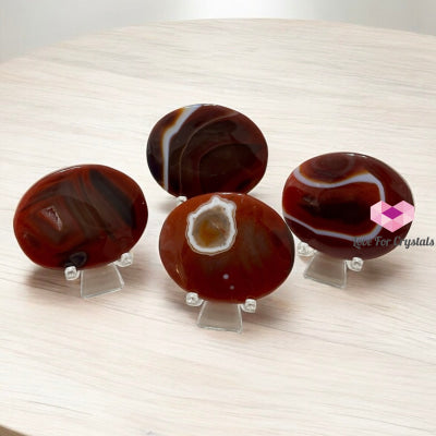 Sardonyx Palm Stone with Acrylic Stand 60mm (Strength – Grounded Confidence) Pre-coded & Activated Sardonyx