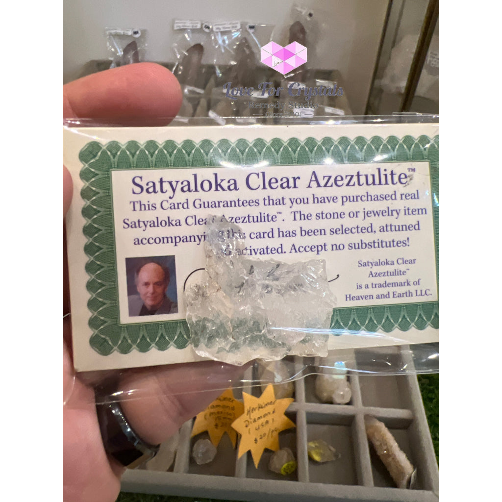 Satyaloka Clear Azeztulite Crystal 15mm per piece Raw Stones