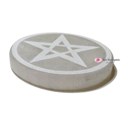Selenite 10cm Pentagram Charger with stand (Peru) Pre-coded activated 10cm Selenite