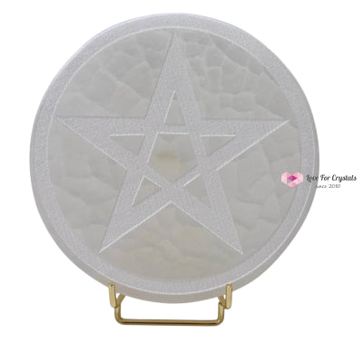 Selenite 10cm Pentagram Charger with stand (Peru) Pre-coded activated 10cm Selenite